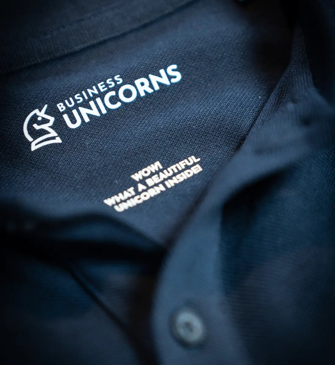 UNICORN schwarzer Stick - Polo-Shirt