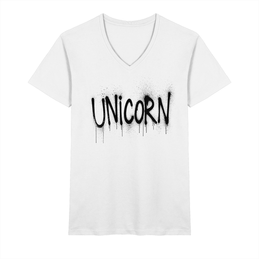 UNICORN Grafitti - Mens Organic V-Neck Shirt